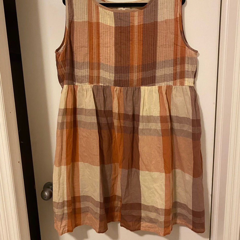 Plaid Sleeveless Babydoll Dress